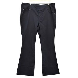 Belle Kim Gravel TripleLuxe Reg Twill Mega Hem Boot Cut Jean Black Pull On 24W